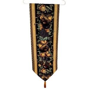 NWOT Manual Woodworkers Old World Italy Tapestry Table Runner 72x12 fruit USA